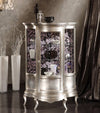 MOBILI 2G - Vetrina classica 1 anta Legno shabby argento anticato 92X44X138
