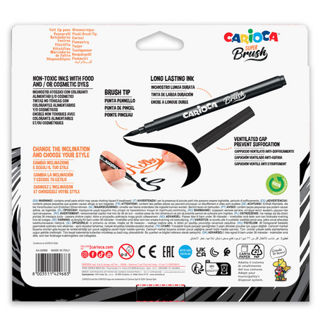 Carioca, Pennarelli Super Brush, 20 Pezzi
