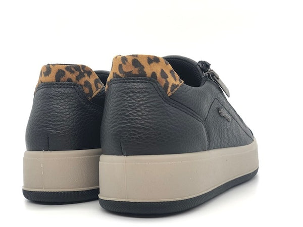 IGI&amp;CO Sneaker donna nera/leopardata con zip
