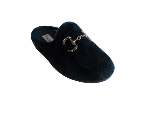 Tanahlot Ciabatta ciniglia lunga tinta unita donna Blu