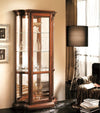 MOBILI 2G - Vetrina classica vetro curvo Legno tinta noce 101X36X200