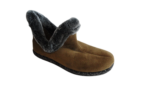 Tanahlot Pantofola Alta donna ciniglia Collo color Caffe