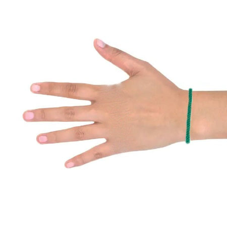 Bracciale verde portafortuna Sardegna sagola con finali in oro giallo