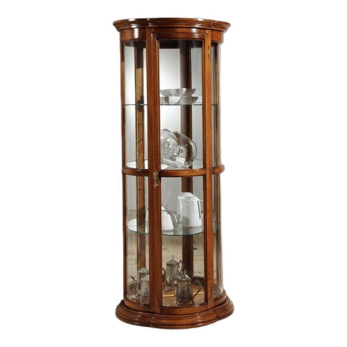 MOBILI 2G - Vetrina classica vetro curvo Legno tinta noce 78X44X195