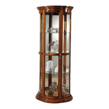 MOBILI 2G - Vetrina classica vetro curvo Legno tinta noce 78X44X195