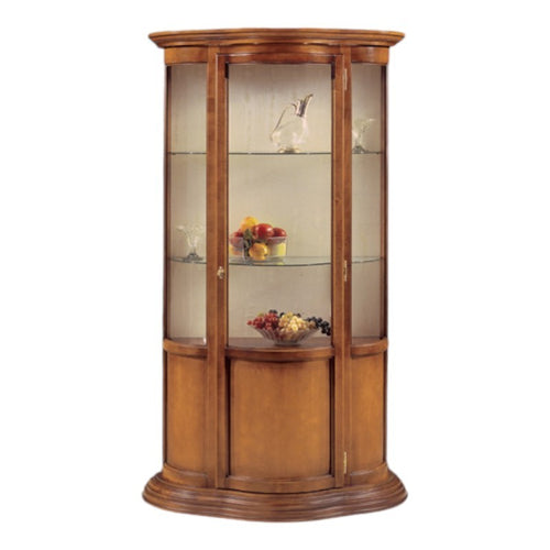 MOBILI 2G - Vetrina classica vetro curvo Legno tinta noce bassano 101X47X198