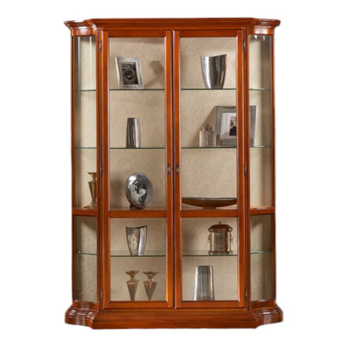 MOBILI 2G - Vetrina classica vetro curvo Legno tinta noce 151X36X200