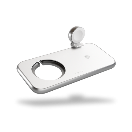 ZENS ZEDC17W/00 Caricabatterie per dispositivi mobili Universale Argento, Bianco USB Carica wireless Interno (Zens Aluminium Series tr?dl?s opladnin)