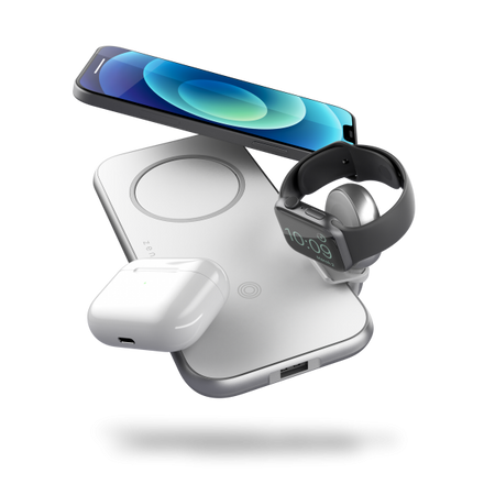 ZENS ZEDC17W/00 Caricabatterie per dispositivi mobili Universale Argento, Bianco USB Carica wireless Interno (Zens Aluminium Series tr?dl?s opladnin)