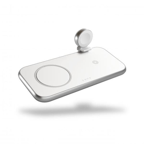 ZENS ZEDC17W/00 Caricabatterie per dispositivi mobili Universale Argento, Bianco USB Carica wireless Interno (Zens Aluminium Series tr?dl?s opladnin)