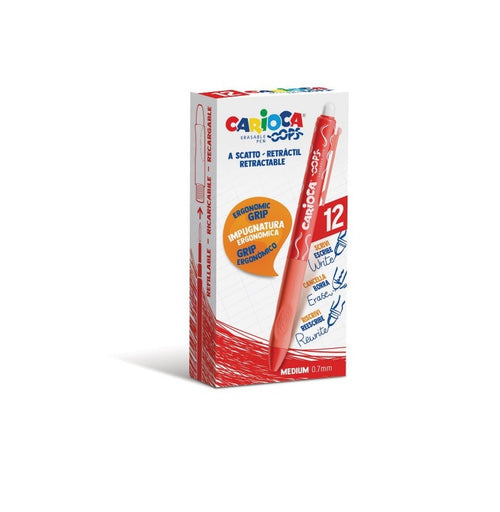 Carioca, Penne cancellabili oops a scatto rosse, 12 pz
