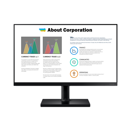 Monitor Samsung Business T45F F27T450FQR - Display 27 pollici LED - Contrasto 1000:1 - 1920x1080 Full-HD - Display Port, Hdmi - Vesa - Nero