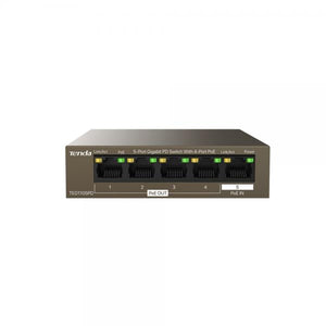Switch di rete Tenda TEG-1105PD - Desktop Switch Gigabit 5 porte 10/100/1000 Mbps con 4 porte PoE - Supporto Power over Ethernet (PoE)
