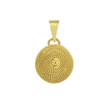 Ciondolo corbula in oro giallo artigianato sardo Realizzato a mano 11 mm