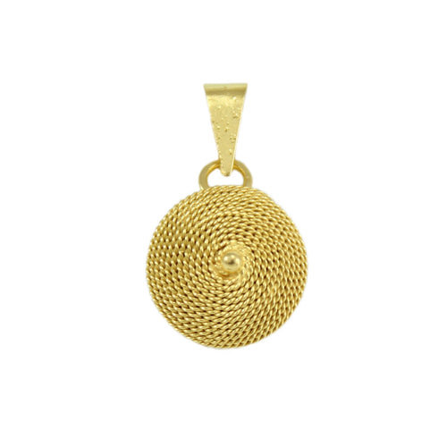 Ciondolo corbula in oro giallo artigianato sardo Realizzato a mano 11 mm