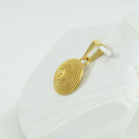 Ciondolo corbula in oro giallo artigianato sardo Realizzato a mano 11 mm