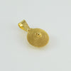 Ciondolo corbula in oro giallo artigianato sardo Realizzato a mano 11 mm