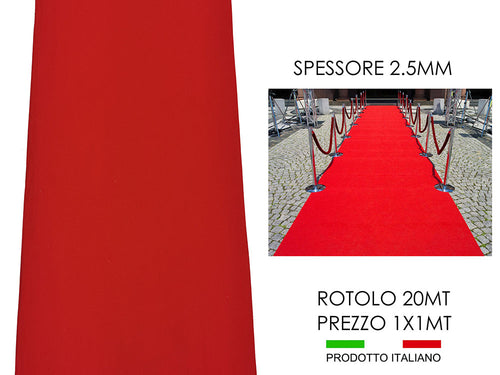 Passatoia rossa 1x1 su rotolo 20