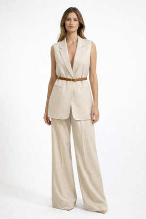 Pantalone palazzo con cintura