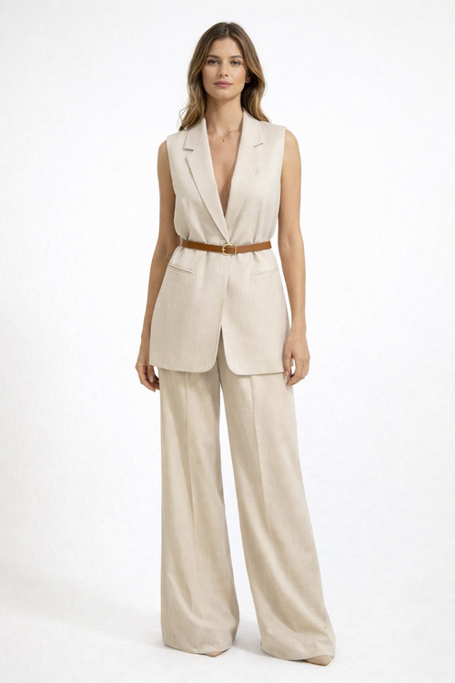 Pantalone palazzo con cintura