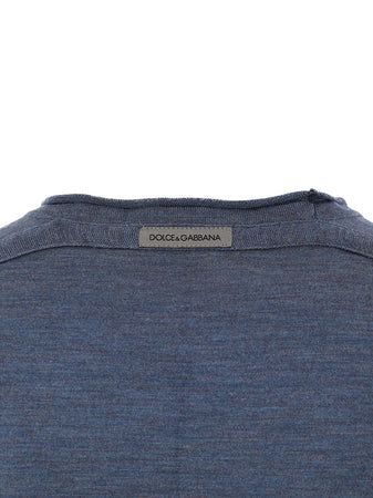 Dolce &amp; Gabbana Maglia Basic a Maniche Lunghe in Seta da uomo
