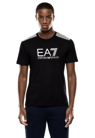 Emporio Armani T-Shirt Uomo Girocollo 7 Lines in Jersey Di Misto Cotone Asv