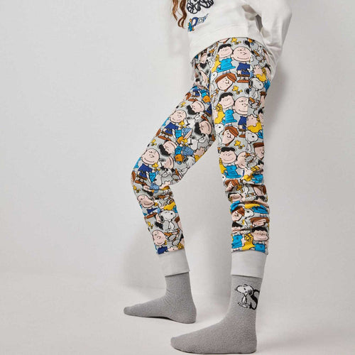 Calzini Gisela Snoopy antiscivolo in tessuto morbido, taglia unica, con stampa Peanuts