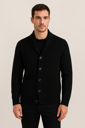 Cardigan bottoni collo camicia