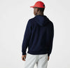 Lacoste Felpa Uomo Blu Con Cappuccio Maxi Logo Scritta LACOSTE Coccodrillo Verde Ricamato Felpa Con Cerniera Full Zip e Tasche