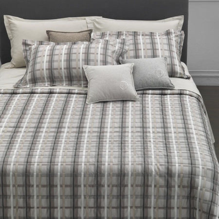 Completo Lenzuola Trussardi Light Tartan Matrimoniale Raso di Cotone - The King Luxury