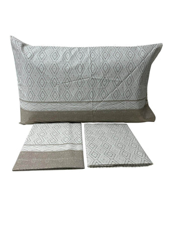 Completo Lenzuola Matrimoniale Rombi in Cotone Made in Italy