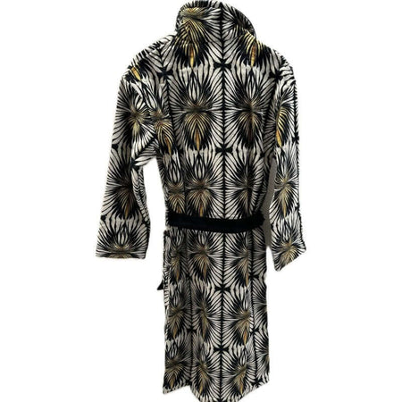 Accappatoio Ray Of Gold Roberto Cavalli taglia S/M, modello sciallato, in spugna 100% cotone, morbido e raffinato, prodotto Made in Italy.