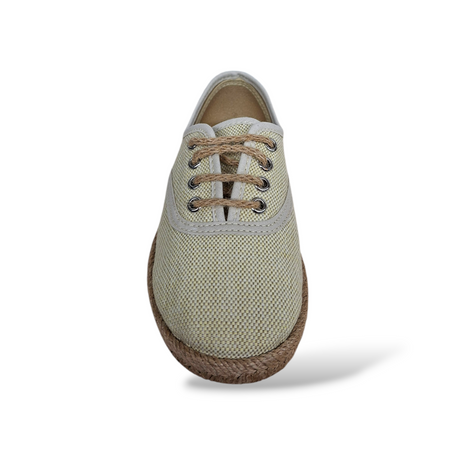 Sneakers Bambino Beige Tela VUL-LADI con Laccio Corda – Scarpe Casual Eleganti Scuola Taglie 22-36