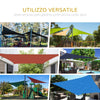 Tenda da Sole Triangolare Anti-UV e Traspirante con Ganci a D, in HDPE, 5x5x5 m VC3840-231VC3