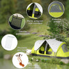 Tenda da Campeggio 4 posti con 2 Spazi Separati, in Poliestere e Fibra di Vetro, 450x215Px180 cm, Verde EG5A20-422V00YGEG5