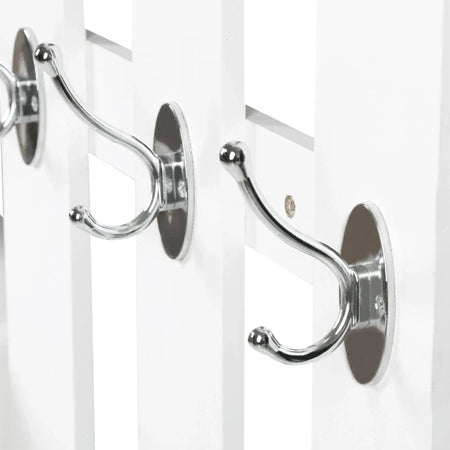 Mobile d'Ingresso Moderno Guardaroba Set Appendiabiti, Specchio e Scarpiera 3 in 1, in Legno Bianco BN3831-146WTBN3