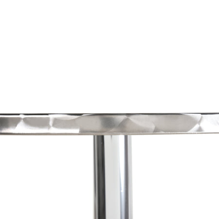 Tavolino Bar/Ristorante in Acciaio Inox, Tavolo con Piano Appoggio Quadrato 60x60cm e Altezza Regolabile 70-110cm GF502-0175GF5