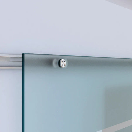 Porta Scorrevole Interna in Vetro Smerigliato e Satinato con Binario B3 in Alluminio per Bagno Cucina Studio Vetro 205x 90x 0,8cm WJ8B70-005WJ8