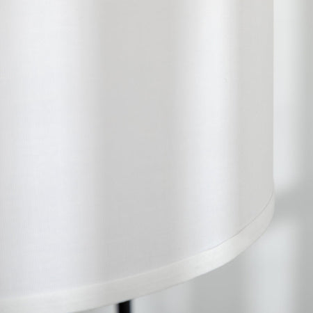 Lampada da Terra Moderna in Acciaio con Paralume in Tessuto Effetto Lino, 64x38x163.5 cm, Bianca e Nera TG5B31-329TG5