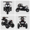 Moto Elettrica per Bambini 3-5 Anni Max. 25kg con Luci, Musica, Batteria 6V e Velocità 3km/h, 86cmx42cmx52cm Nera DF4370-103V90BKDF4