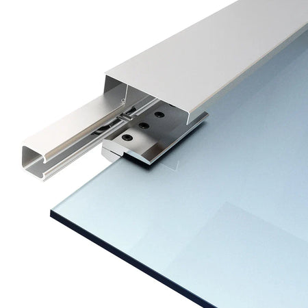 Porta Scorrevole Interna in Vetro Smerigliato e Satinato con Binario B2 e Maniglia per Bagno Cucina Studio Vetro 205x 102.5x 0,8cm QS2E7-0016QS2