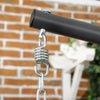 Poltrona Sospesa in Rattan PE con Cuscino, Seduta Pieghevole e Struttura in Acciaio, Grigio 867-157V00CG