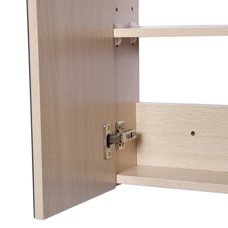 Armadietto Pensile da Bagno a Parete con Specchio a 3 Ante e Ripiani Regolabili in Legno 90x60x13.5cm BN3834-163BN3