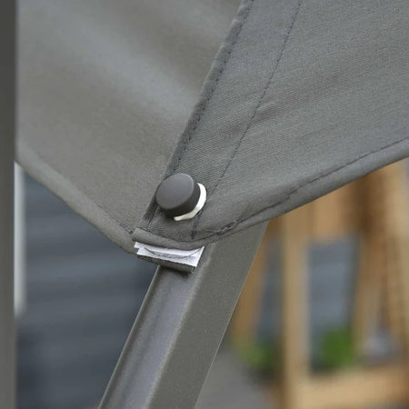 Ombrellone da Giardino a Manovella e a 8 Stecche con Angolazione Regolabile, Ø2.95x2.5 m, Grigio 84D-065CG