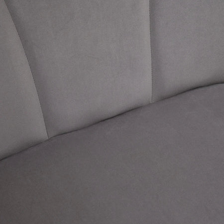 Divano 2 Posti in Velluto con Gambe in Metallo e Schienale a Conchiglia, 132x66x80cm, Grigio RF2839-483V00CGHG2