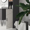 Colonna Bagno in Truciolato con 2 Ripiani Aperti e 2 Armadietti a 2 Livelli, 30x30x183 cm, Grigio QS3834-628V80LGQS3