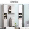 Colonna Bagno con 2 Armadietti e 2 Vani Aperti in Legno Effetto Cemento, 30x30x180cm TY7834-379TY7