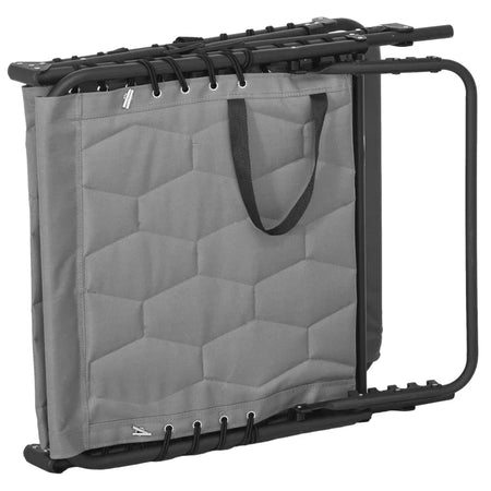 Set 2 Lettini Prendisole con Schienale Reclinabile e Tasca, in Acciaio e Poliestere, 65x188x36 cm, Grigio e Nero 84G-268V01GY