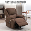Poltrona Alzapersona Reclinabile con Poggiapiedi, in Tessuto Effetto Lino, 87x92x105 cm, Caffè OP6713-157V90CFOP6