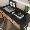 Scrivania da Ufficio Moderna con 2 Cassetti, in Acciaio e MDF, 106x50x77 cm, Nero e Rovere XB3836-563V00BKXB3